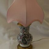 Small earthenware lamp from Gien. Cashmere decoration.