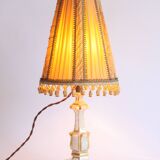 Lampe de table en verre doré opalin, années 1920