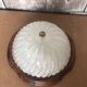 Old Bubble Glass Ceiling Light + Vintage Wood Contour #A705