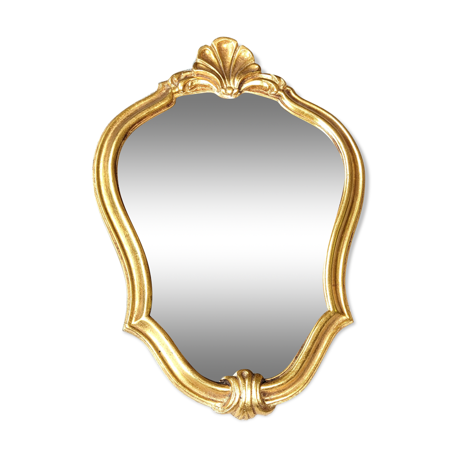 Baroque mirror gilded shell 23x33cm