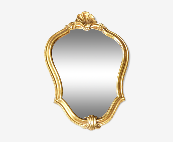 Miroir baroque doré coquille 23x33cm