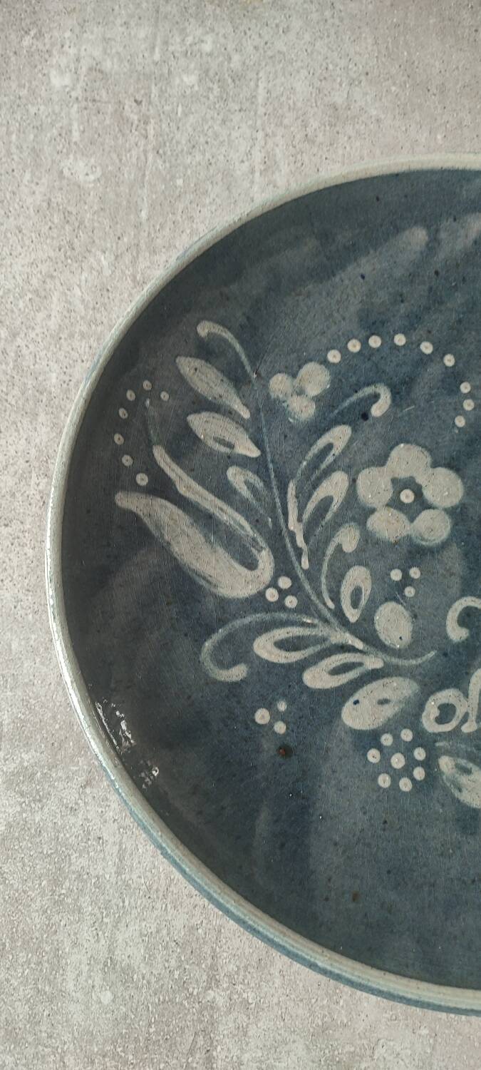 Large stoneware plate from Alsace Vincent Pirard Soufflenheim