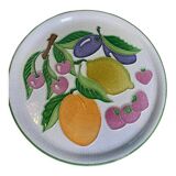 Decorative plate to hang fruit glazed fruit signed Creasiovi Luciano