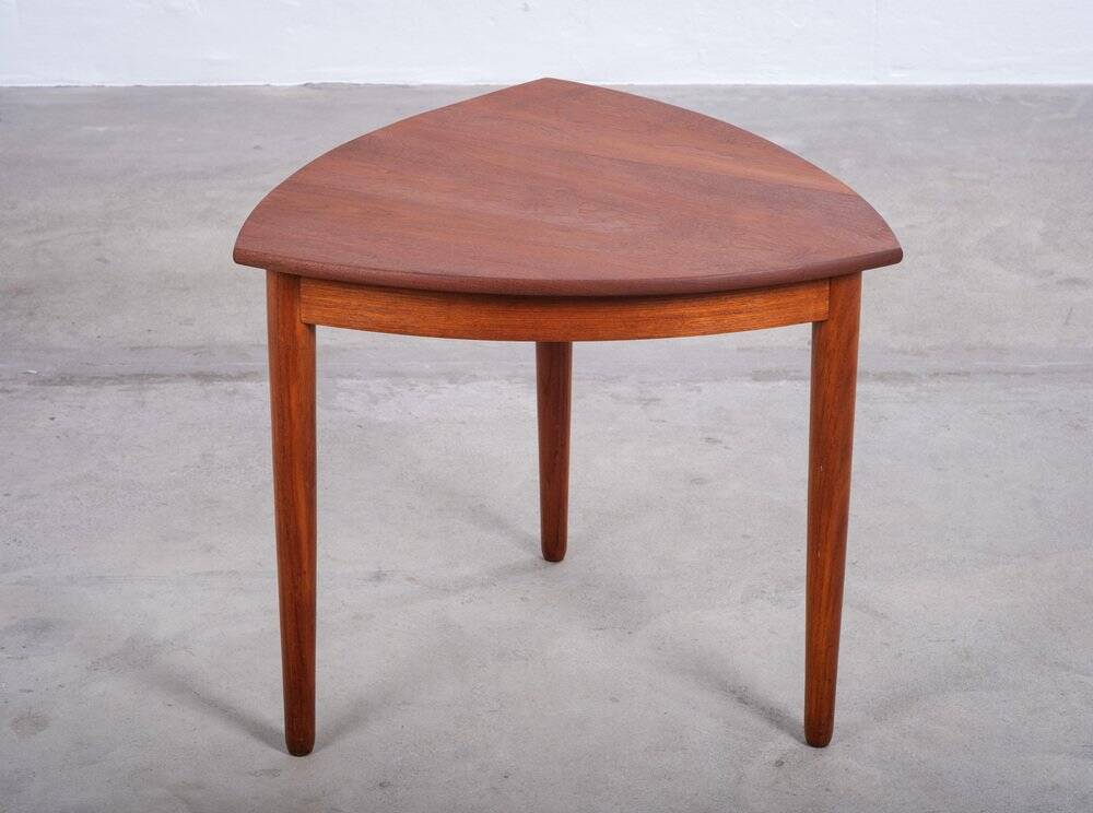 Triangular Coffee or Side Table in Teak, Denmark, 1960s