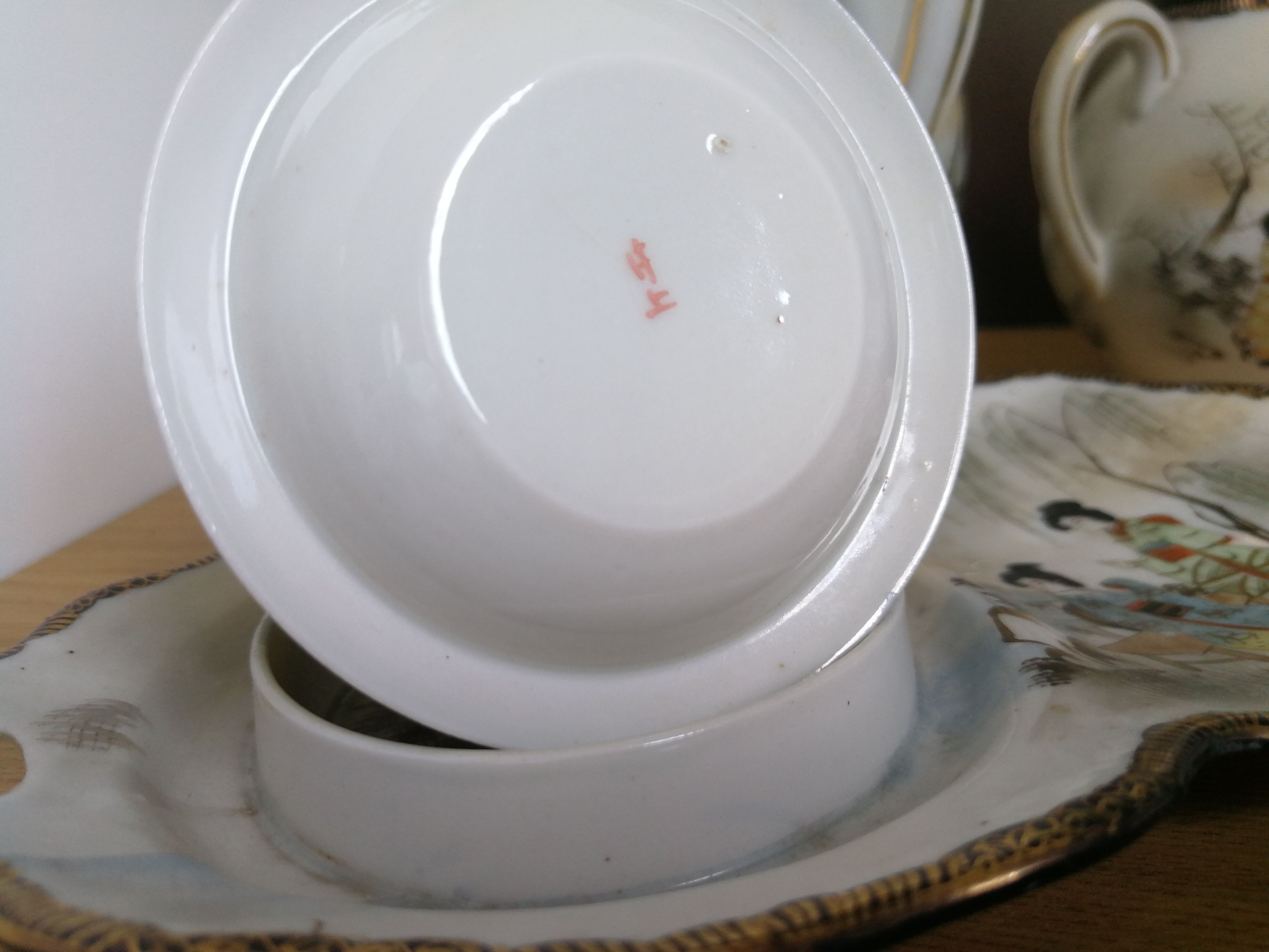 Japanese kutani tashiro eggshell porcelain tea set