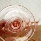6 vintage Luminarc pink glass liqueur glasses