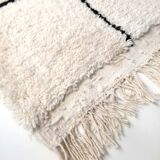 Moroccan Berber carpet blessed ouarain ecru with black checkers 315x202cm