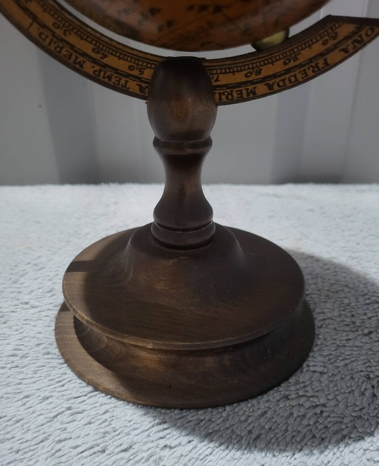 Authentic antique vintage musical globe in wood