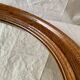 Old round wall mirror in solid wood - 51 cm