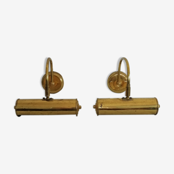 Pair of gold metal sconces