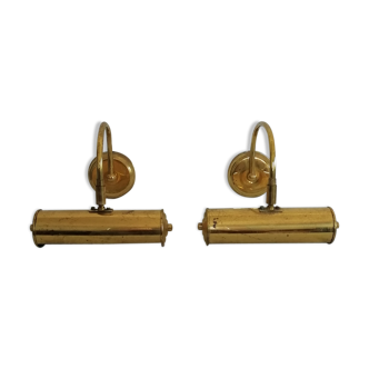 Paire d'appliques de tableau en métal doré