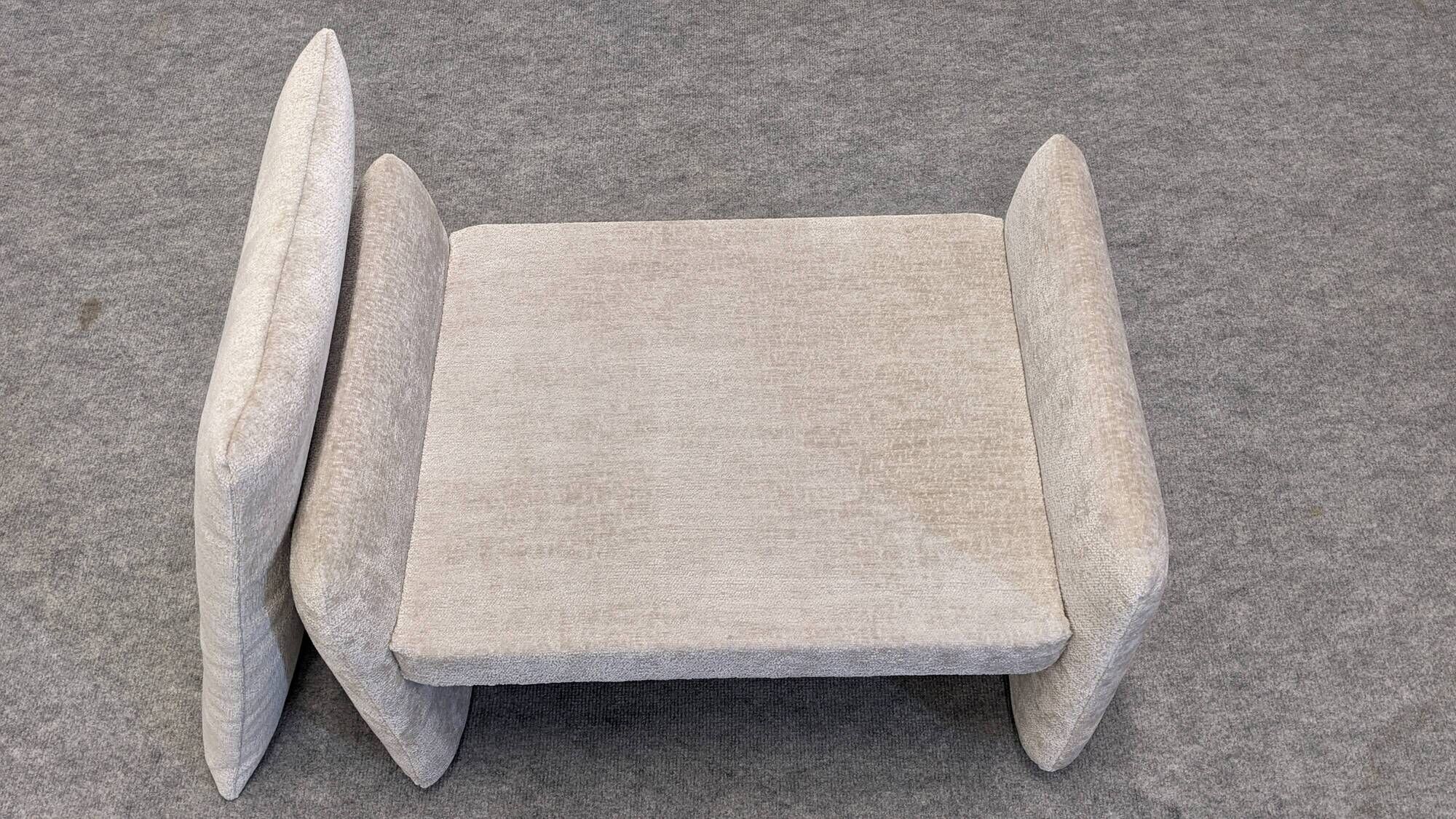 Velvet ottoman footstool by Steiner, France circa 1970