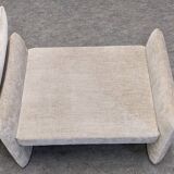 Velvet ottoman footstool by Steiner, France circa 1970