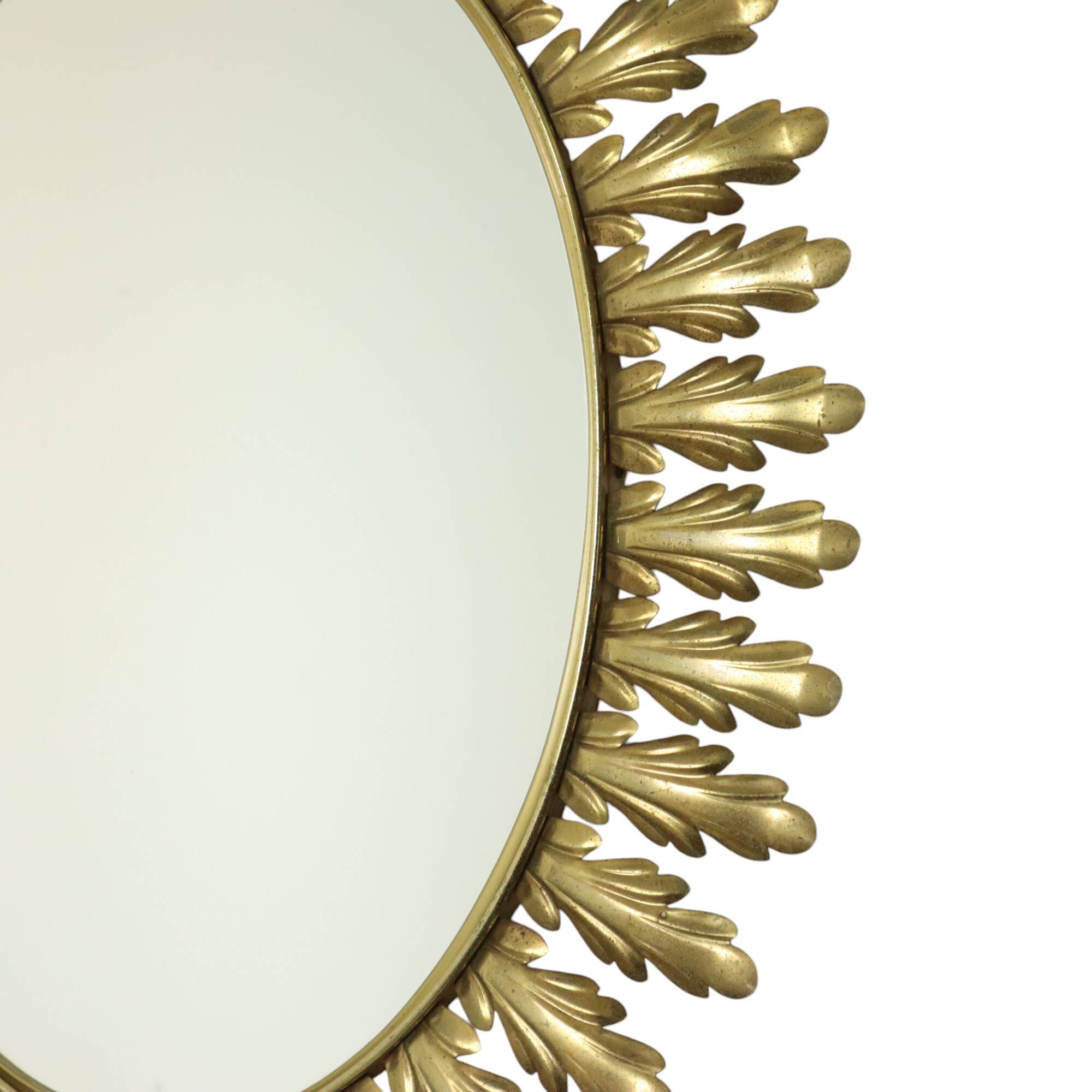 Vintage Deknudt Sun Mirror Sunburst Gold Acanthus Sixties