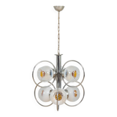 Mazzega Space Age Murano glass chrome plated chandelier, Italy 1970s