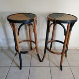 Paire de tabourets hauts bistrot