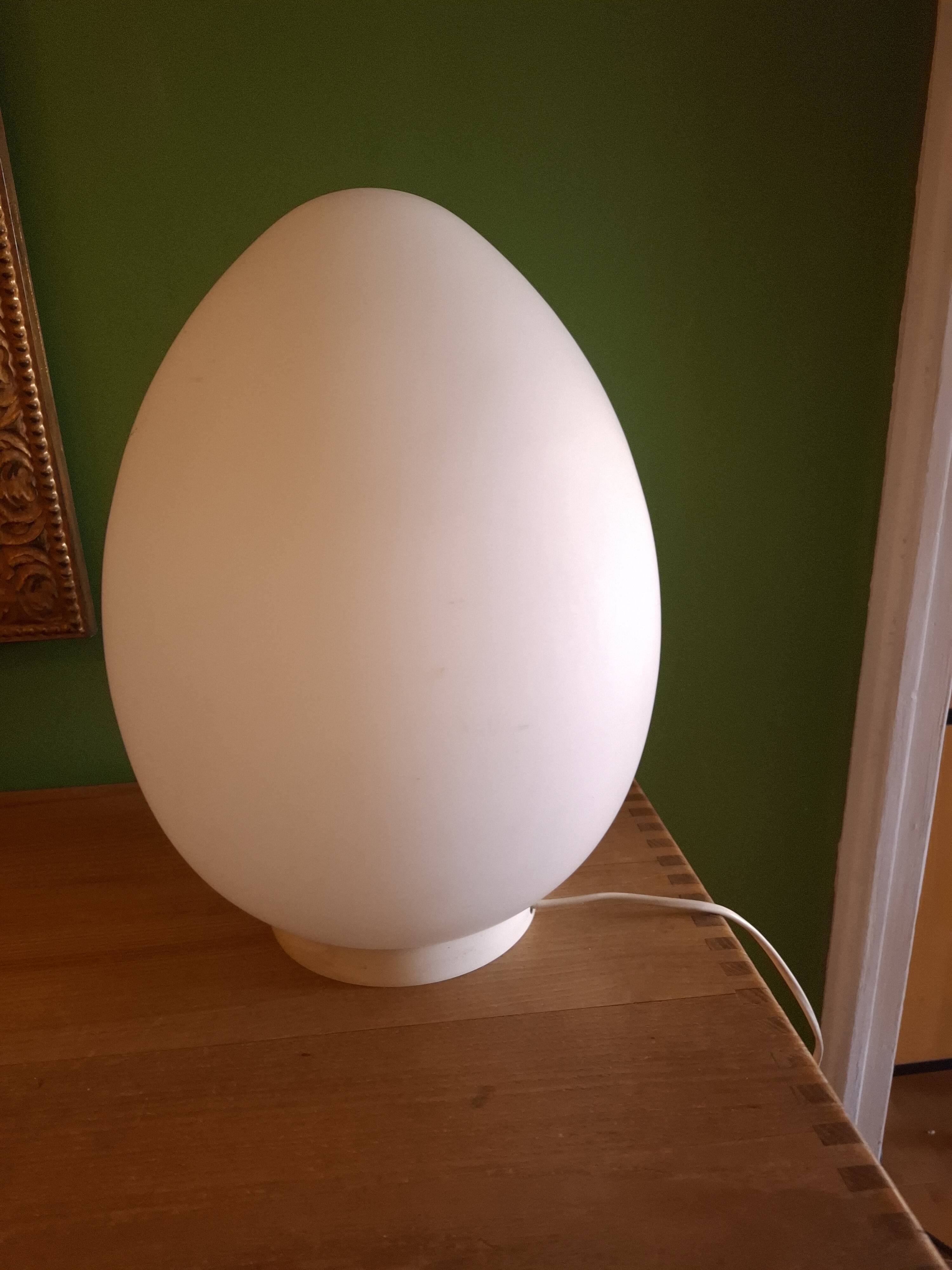 Vintage glass egg lamp
