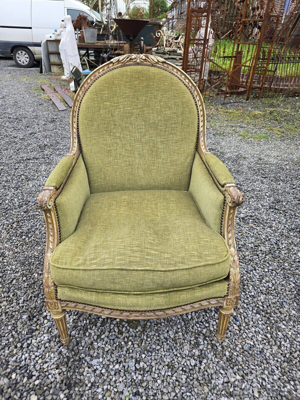 Louis xvi style shepherdess in weathered wood