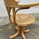 Vintage Thonet style swivel office chair – bent wood & cane