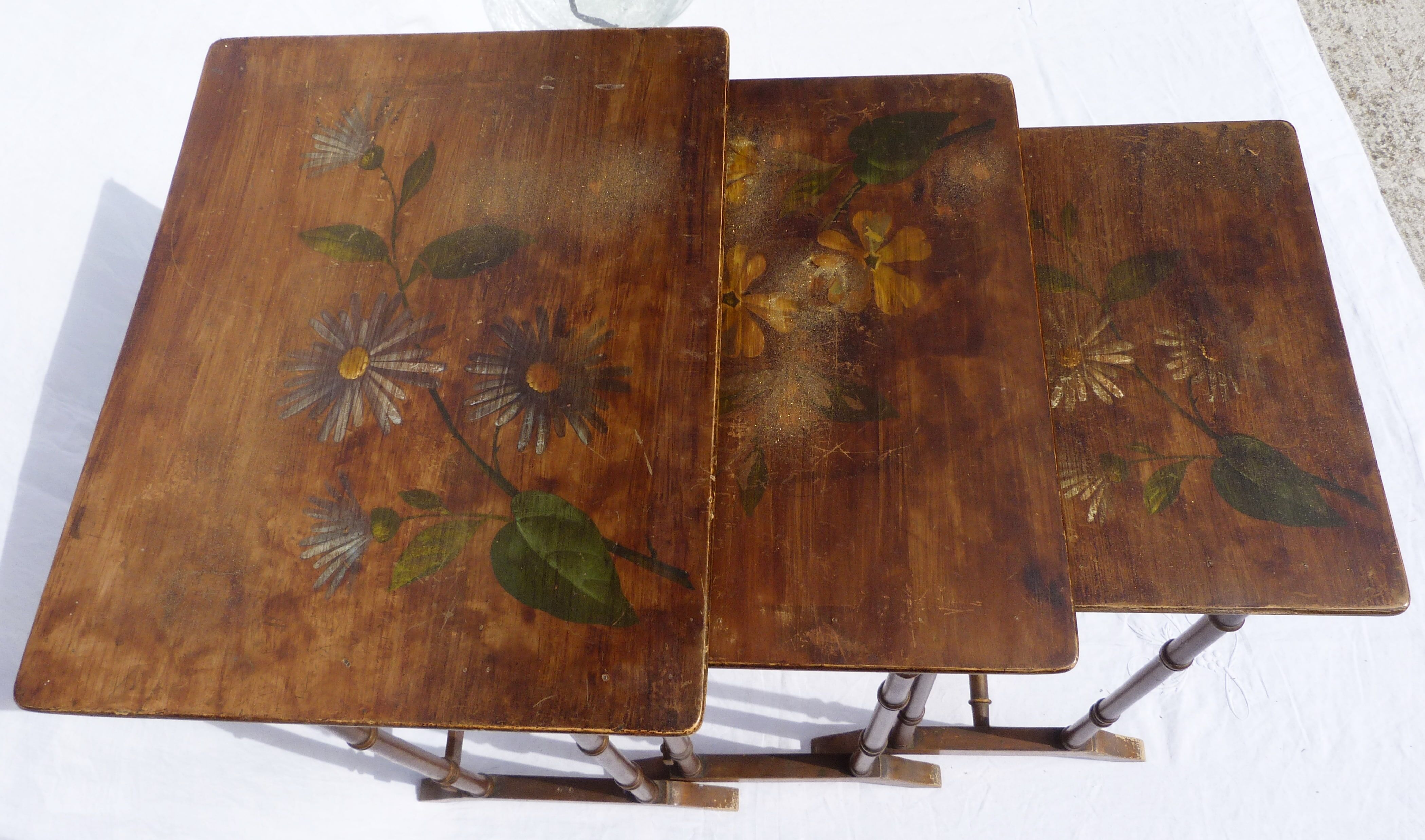 Tables with painted decoration