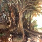Peinture huile sur toile paysage style xviiie siecle italie