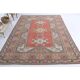 Vintage Turkish hand-knotted wool cotton red area rug 259x351