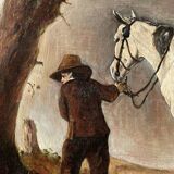 Reproduction by George Boellaard of the oil painting 'Grey Horse' by Wouwermans