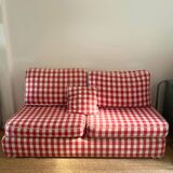 Gingham check sofa bench