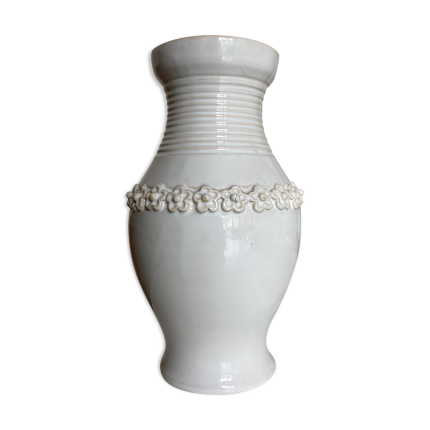 Vase in glazed white earth 1960