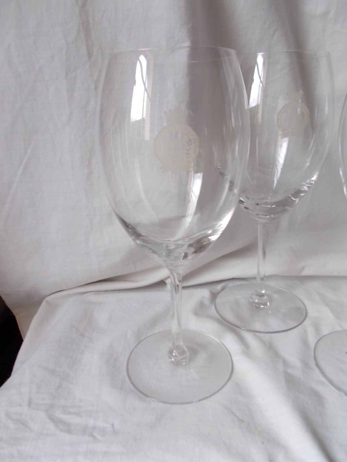 6 large crystal Bordeaux wine glasses