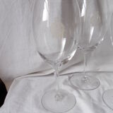 6 large crystal Bordeaux wine glasses