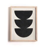 Tableau Abstrait Trio Noir 30x40cm signé Eawy