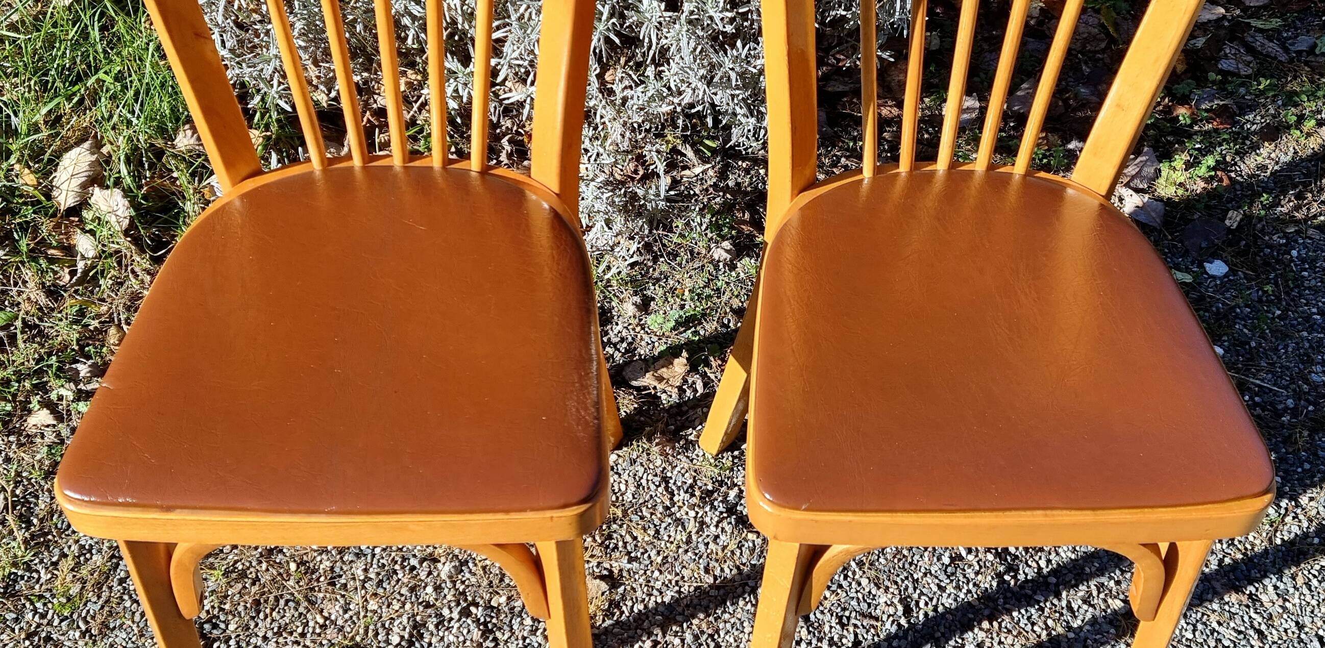 Pair of Baumann chairs n°53 from the 60s