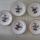 5 flat plates Digoin Sarreguemines Bagatelle 384112 antique faience