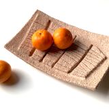 Empty ceramic pocket, abstract relief decoration, 70s