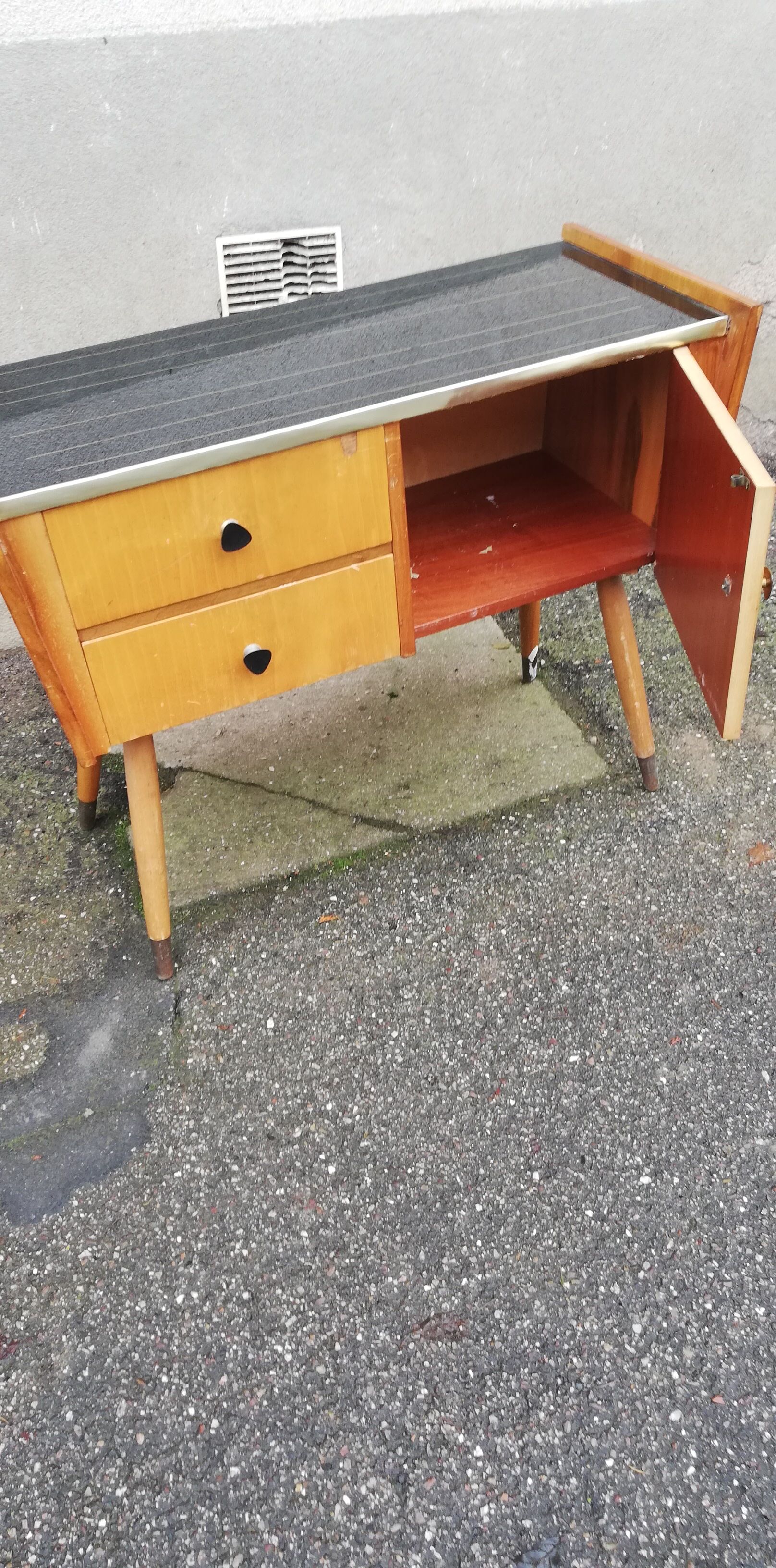 Commode vintage 2 tiroirs 1 porte