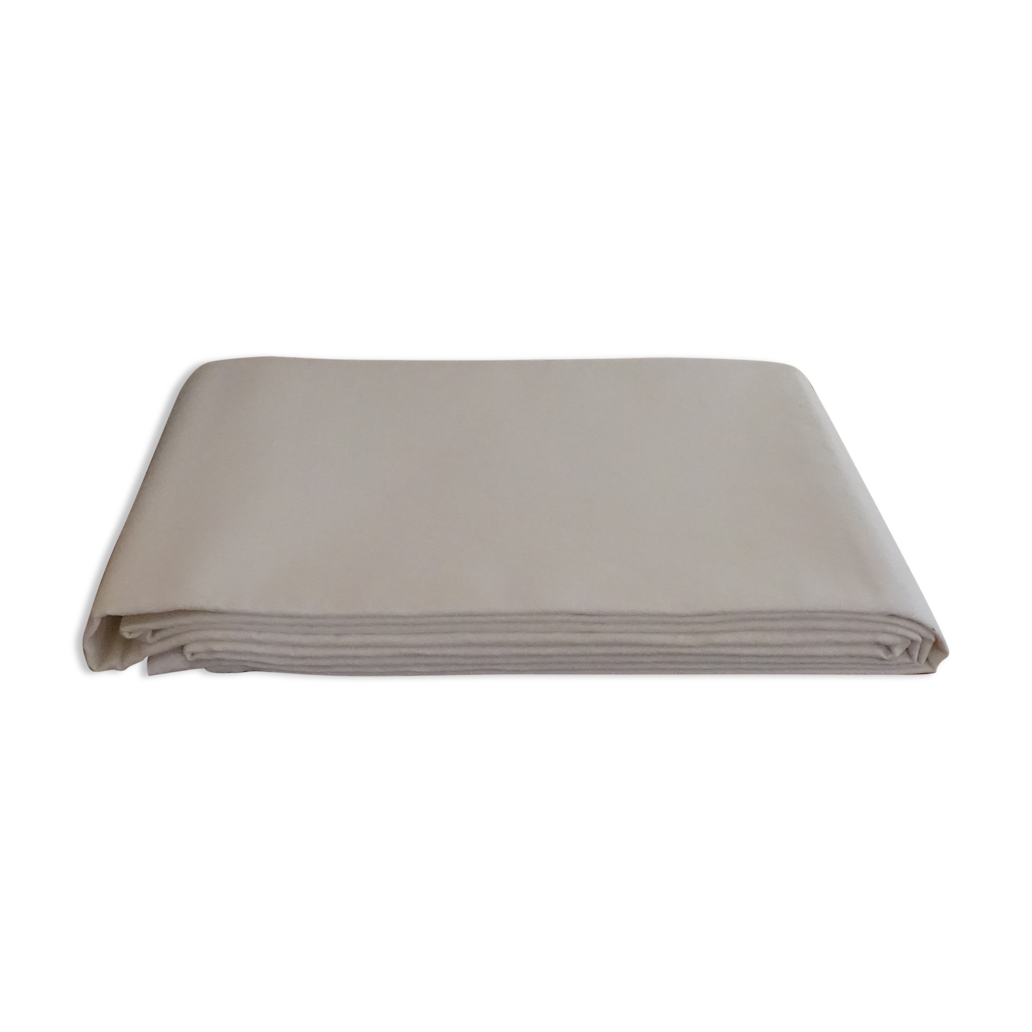 Drap plat "fleur bleue" lin toile métis 310 x 220 cm - blanc