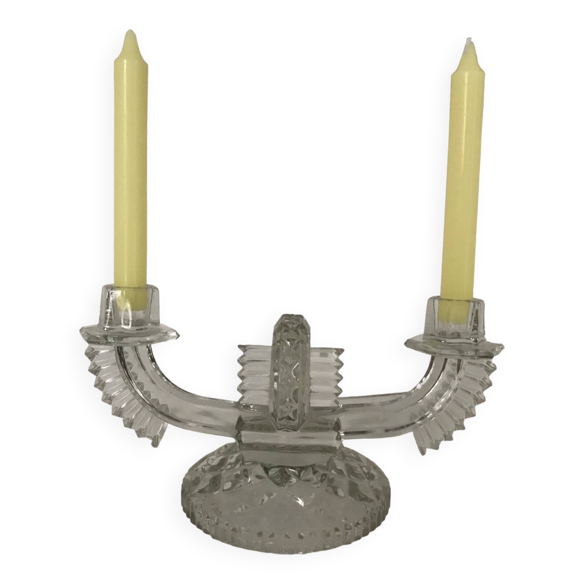 Art Deco 2-branched candle holders