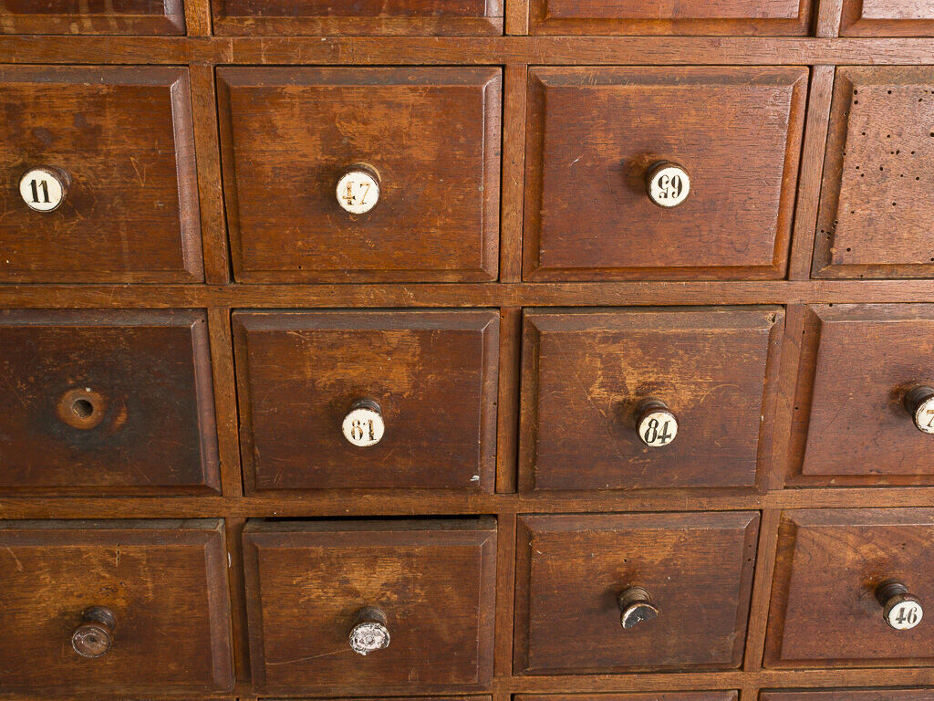 Trade cabinet with 96 drawers