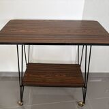 Vintage Side Table/Serving Cart on Wheels - 1950s/60s Style