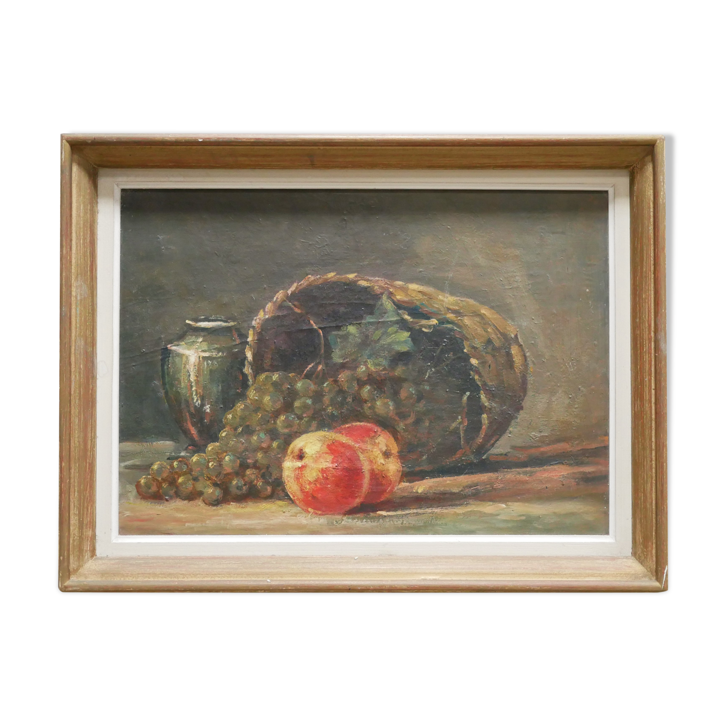 Old painting, still life, oil on panel