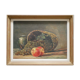 Old painting, still life, oil on panel