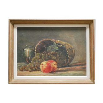 Old painting, still life, oil on panel