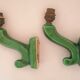 Pair of art deco sconces in emerald green ceramic