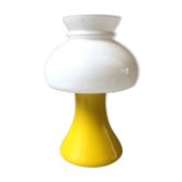Lampe de chevet verre opalin vintage années 70