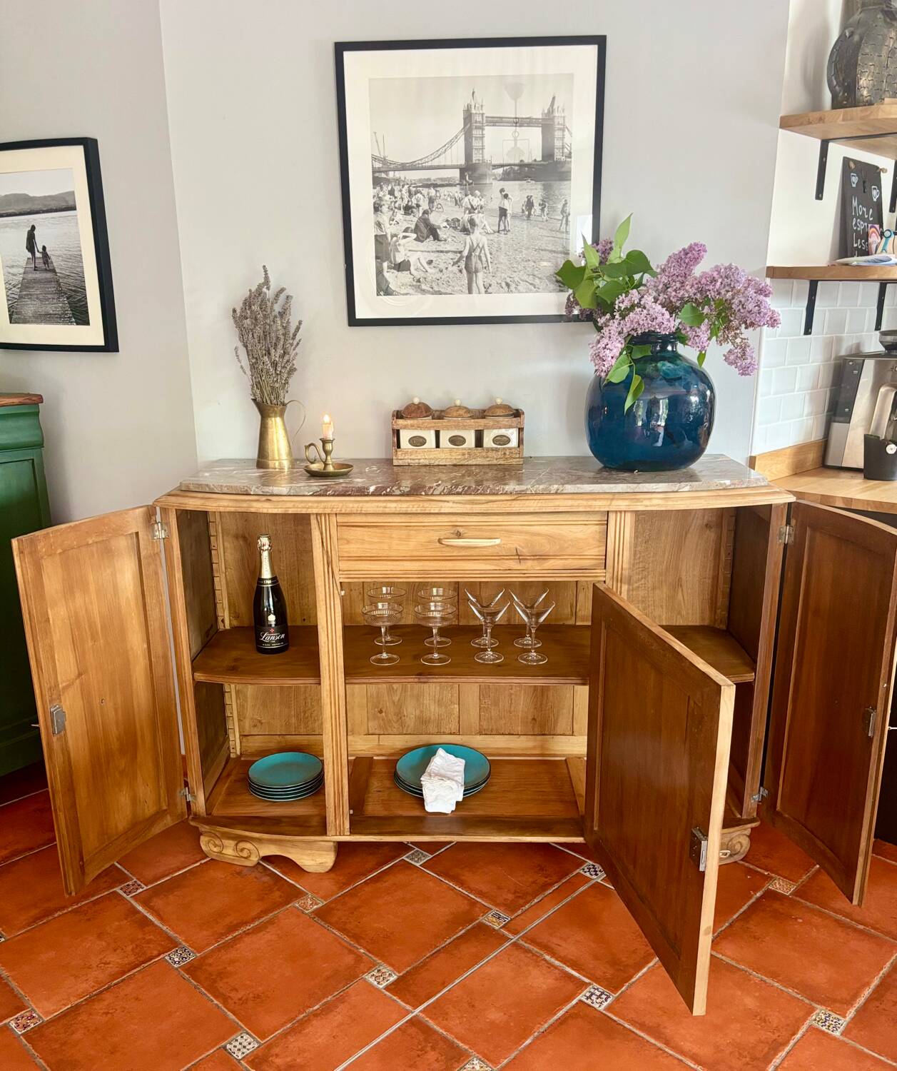 Buffet art déco en chêne massif