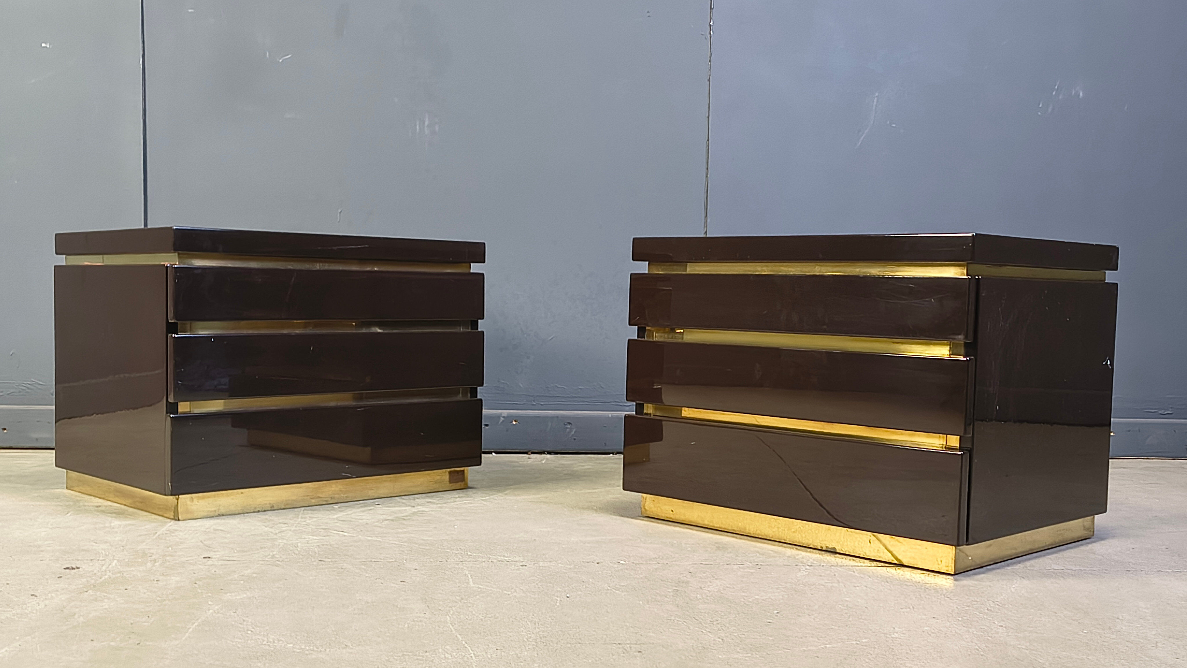 Pair of Jean Claude Mahey bedside cabinets, 1970s