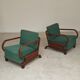Paire de fauteuils Art déco vert par Jindrich Halabala, Prague 1930