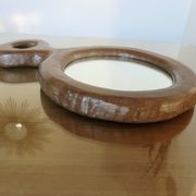Solid wood mirror carved with a chisel, free form, 1960s.