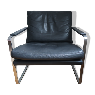 Fauteuil Preben Fabricius pour Walter Knoll en cuir noir